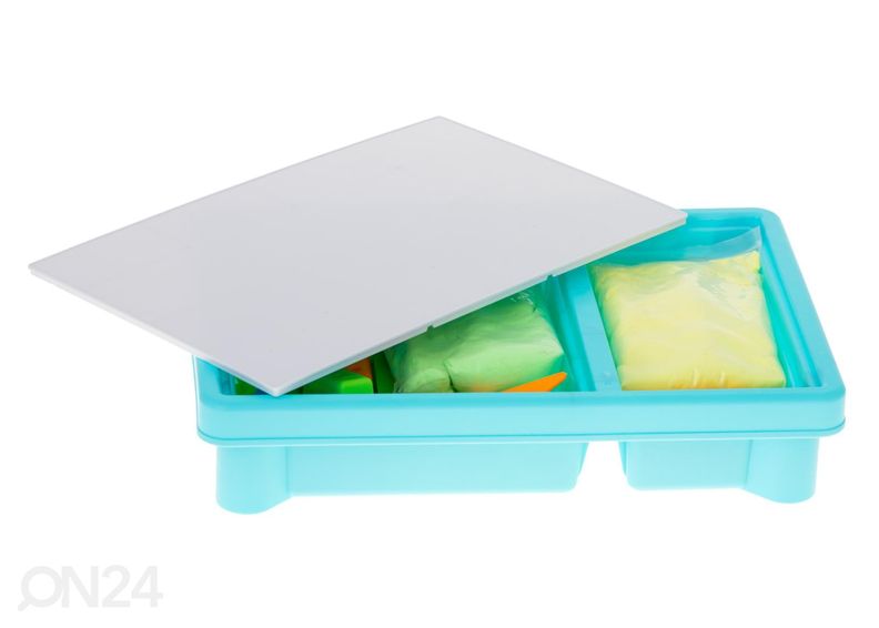 Hiekkalaatikko/ leikkipöytä kineettisellä hiekalla ja tarvikkeilla kuvasuurennos