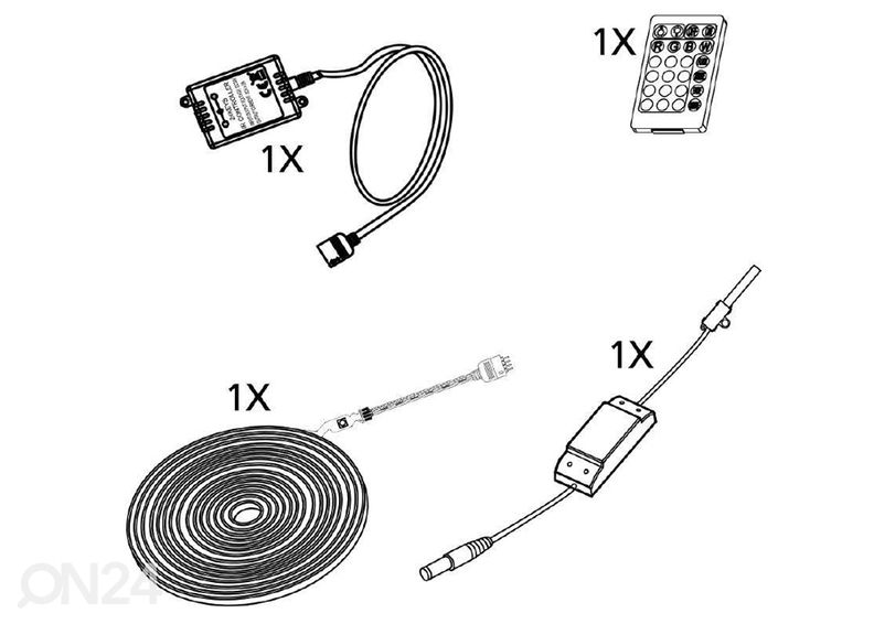 Himmennettävä LED-valonauha 2 m kaukosäätimellä kuvasuurennos