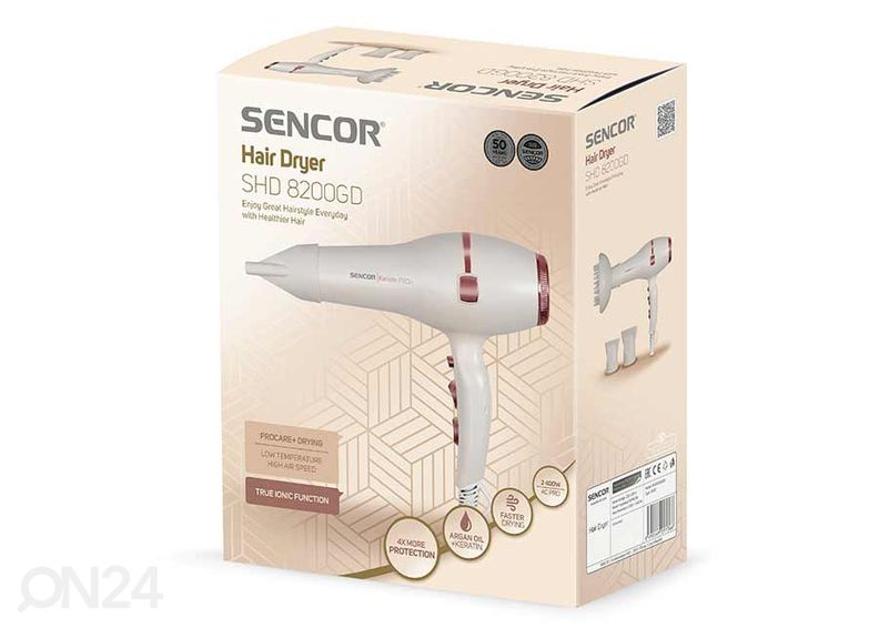 Hiustenkuivaaja Sencor, arganiöljy hoidolla SHD8200GD kuvasuurennos