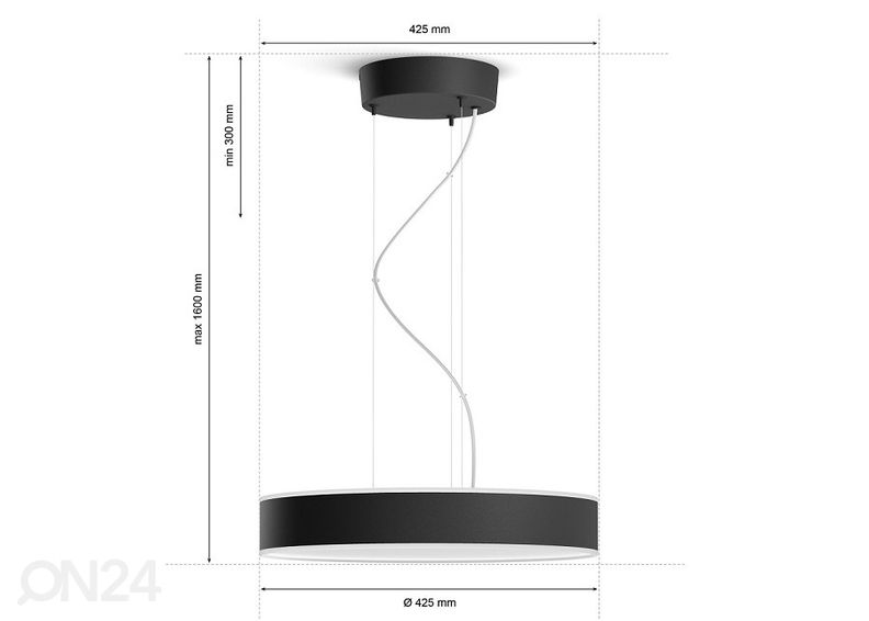 Hue White ambiance Enrave älykäs riippuvalaisin mustalla kaukosäätimellä kuvasuurennos