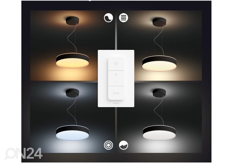 Hue White ambiance Enrave älykäs riippuvalaisin mustalla kaukosäätimellä kuvasuurennos