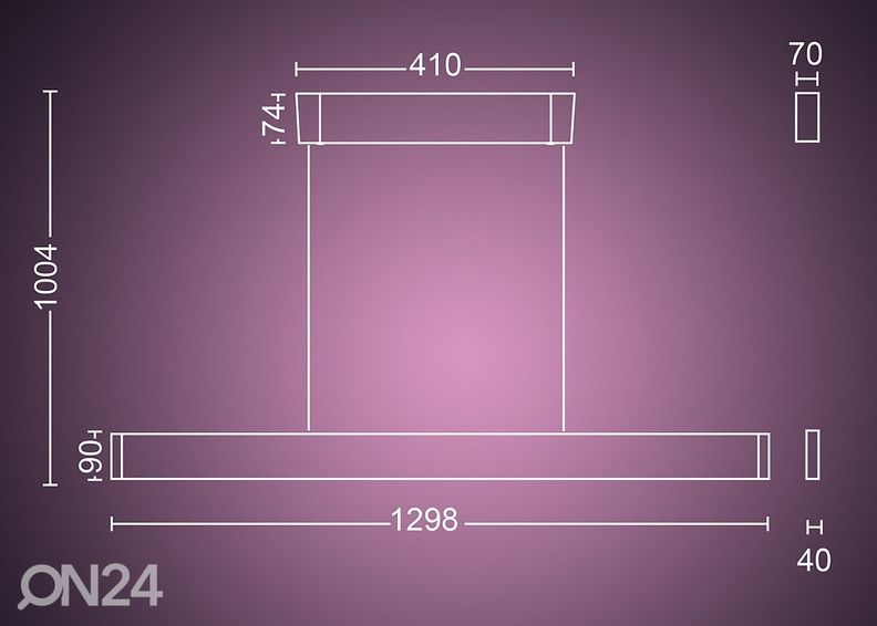 Hue White and Color ambiance Ensis valkoinen riippuvalaisin 2x39 W kuvasuurennos