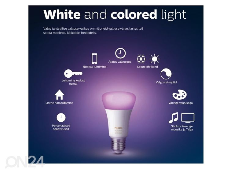 Hue White and Color ambiance sähkölamput 6,5 W E27 A60, 3 kpl kuvasuurennos
