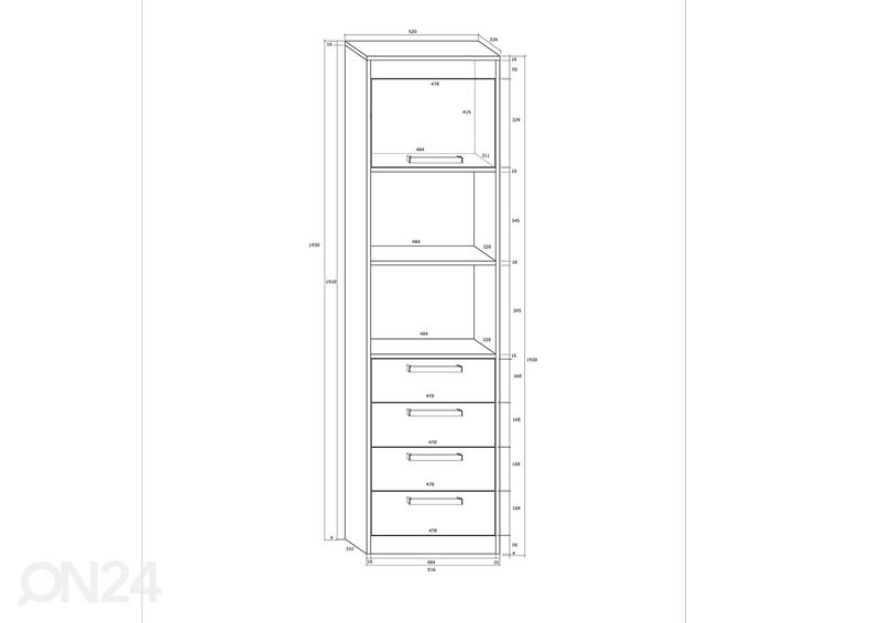 Hylly Cobhy 52 cm kuvasuurennos
