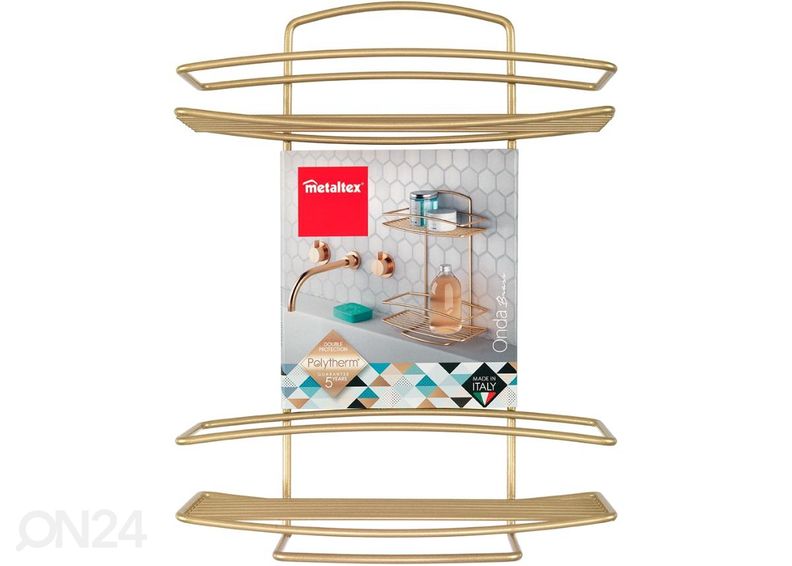 Hylly Onda 2x, 26x11x35 cm, messinki kuvasuurennos