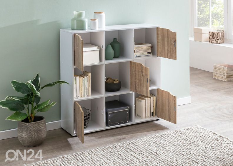 Hylly Samo, sonoma tammi/ valkoinen kuvasuurennos