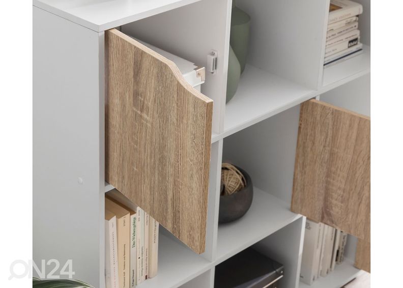 Hylly Samo, sonoma tammi/ valkoinen kuvasuurennos