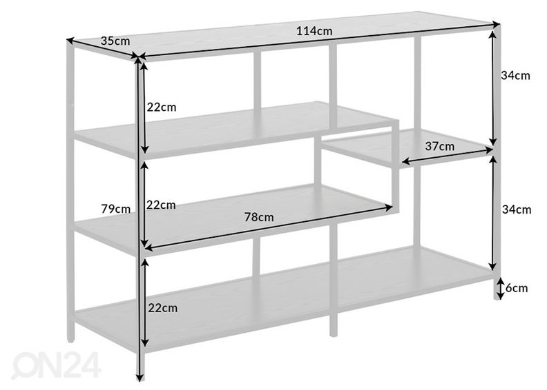 Hyllykkö Slim Line 114 cm kuvasuurennos