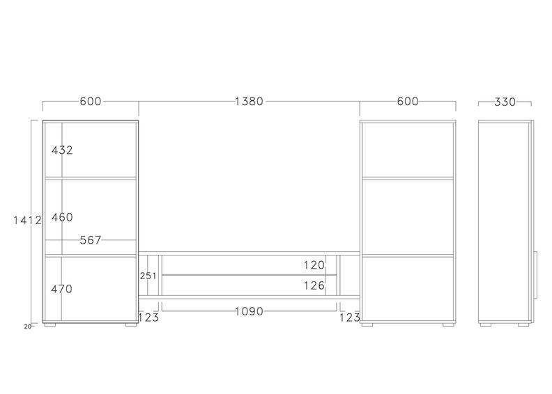 Hyllystö Incastro kuvasuurennos
