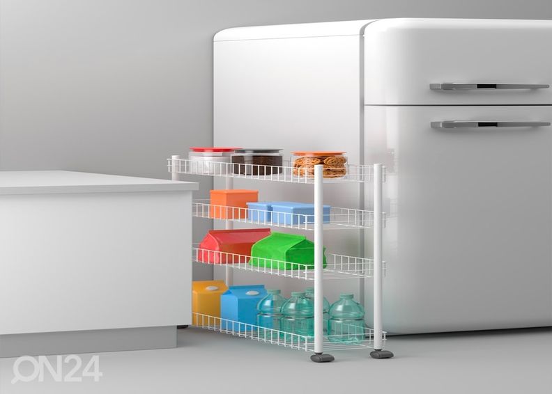 Hyllystö pyörillä Fino-4 kuvasuurennos