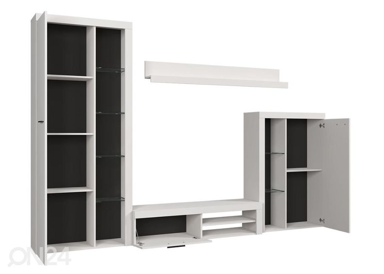 Hyllystö + valkoinen LED valaistus kuvasuurennos