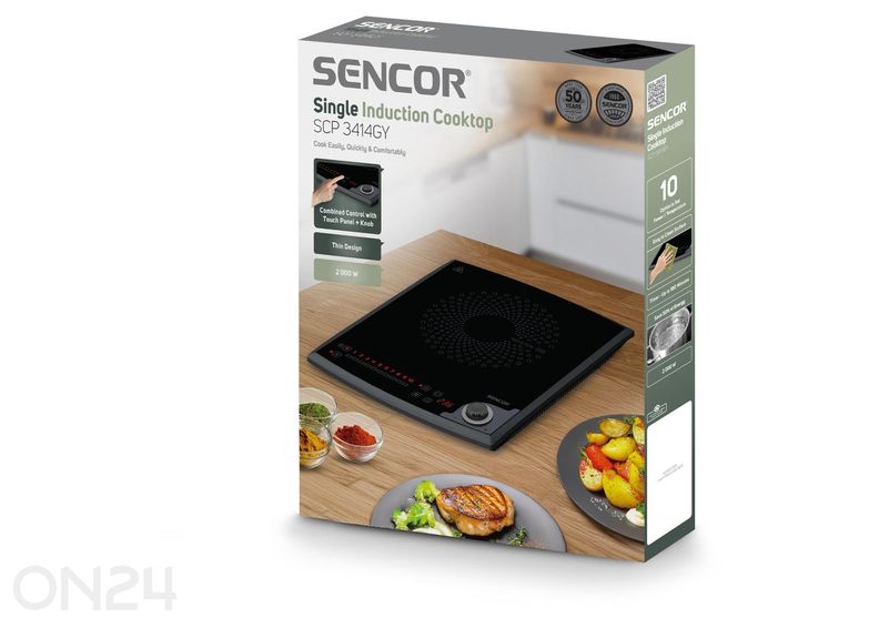 Induktiokeittotaso, 1 keittoalue, Sencor SCP3414GY kuvasuurennos