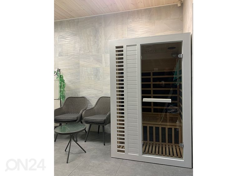 Infrapunasauna kahdelle, valkoinen kuvasuurennos