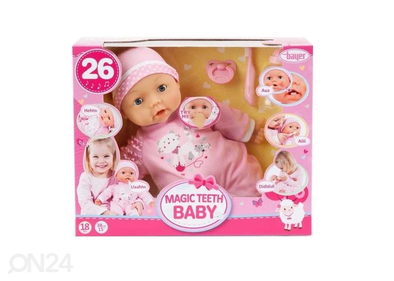Interaktiivinen vauvanukke Magic Teeth Bayer 38 cm kuvasuurennos