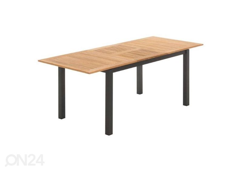 Jatkettava puutarhapöytä 156/214x88,5 cm, Tika ruskea/ musta kuvasuurennos