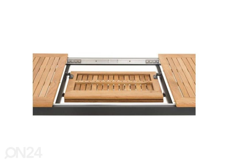 Jatkettava puutarhapöytä 156/214x88,5 cm, Tika ruskea/ musta kuvasuurennos