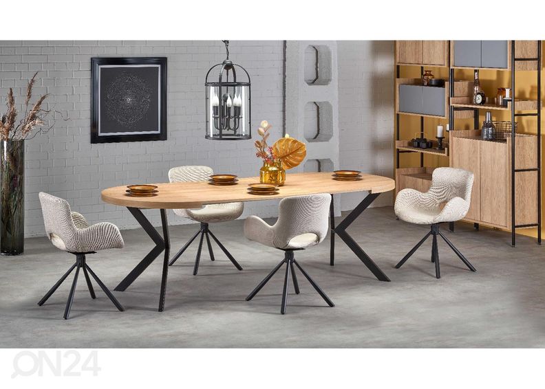 Jatkettava ruokapöytä 100/250x100 cm kuvasuurennos