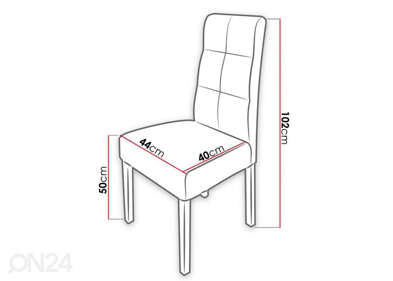 Jatkettava ruokapöytä 100x100-250 cm + 4 tuolia kuvasuurennos