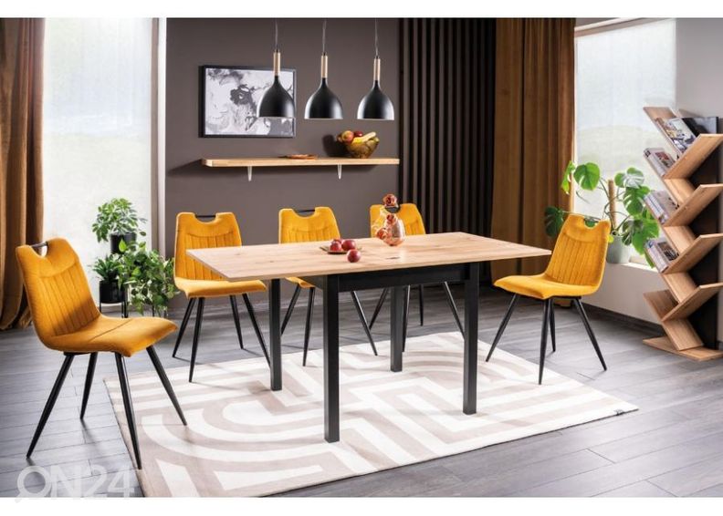 Jatkettava ruokapöytä 80-160x80 cm kuvasuurennos