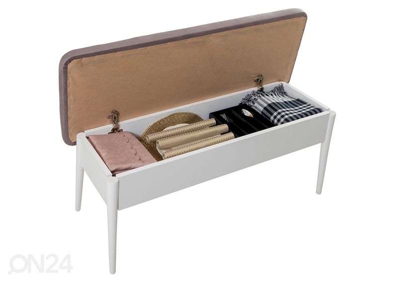 Jatkettava ruokapöytä 80x130-165 cm + 2 tuolia + 2 penkkiä kuvasuurennos