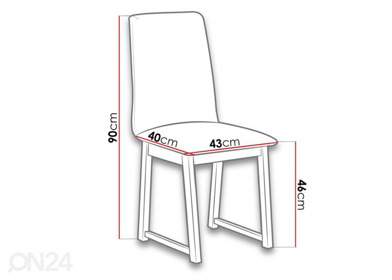 Jatkettava ruokapöytä 80x140-180 cm + 6 tuolia kuvasuurennos