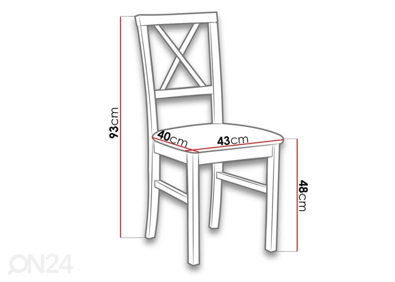 Jatkettava ruokapöytä 80x140-180 cm + 6 tuolia kuvasuurennos