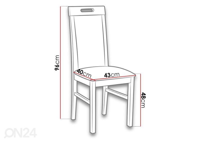 Jatkettava ruokapöytä 80x140-180 cm + 6 tuolia kuvasuurennos