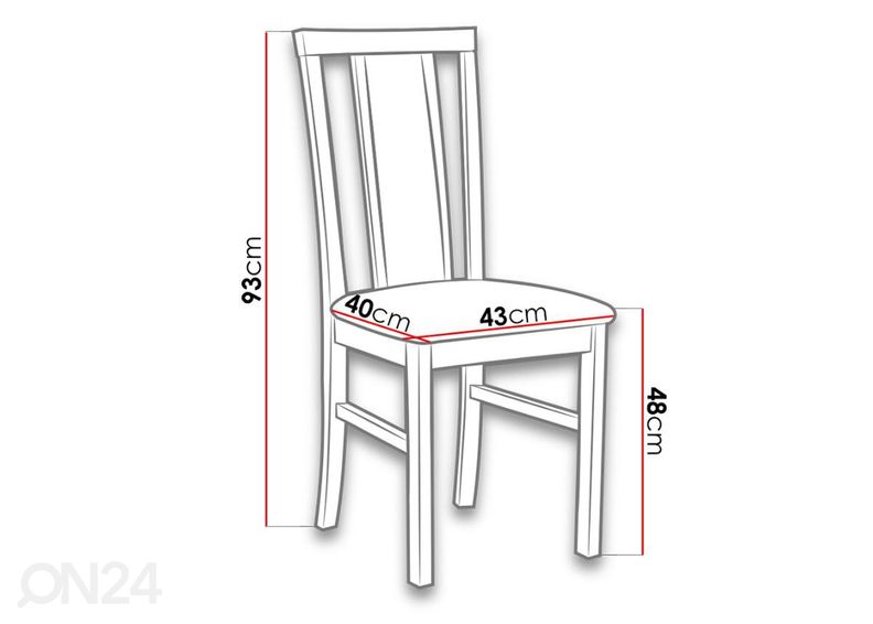 Jatkettava ruokapöytä 80x140-180 cm + 6 tuolia kuvasuurennos