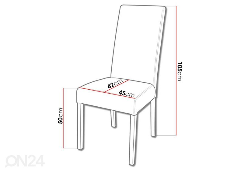 Jatkettava ruokapöytä 80x160-200 cm + 6 tuolia kuvasuurennos