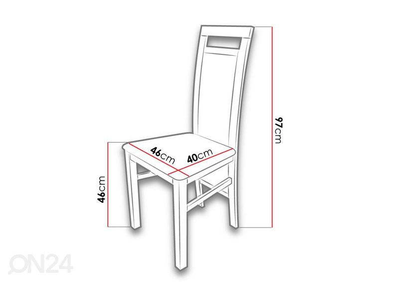 Jatkettava ruokapöytä 80x160-200 cm + 6 tuolia kuvasuurennos