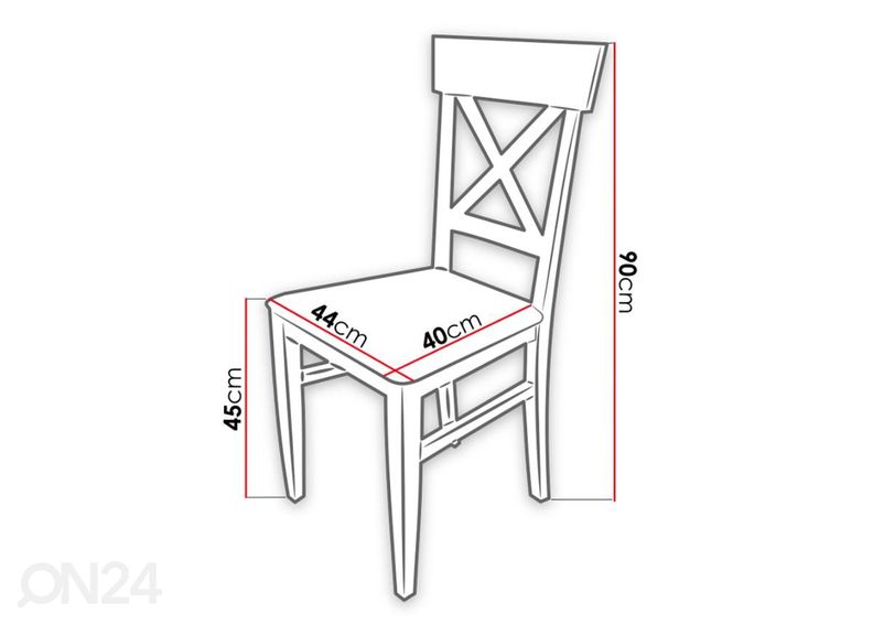 Jatkettava ruokapöytä 80x160-200 cm + 6 tuolia kuvasuurennos