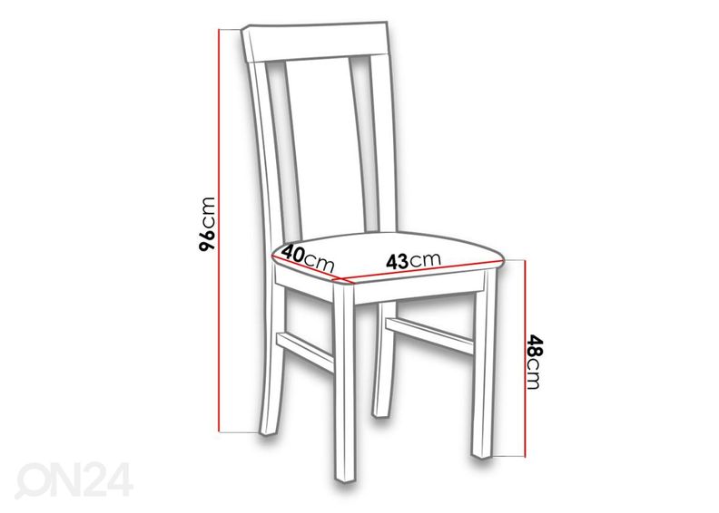Jatkettava ruokapöytä 90x160-200 cm + 6 tuolia kuvasuurennos