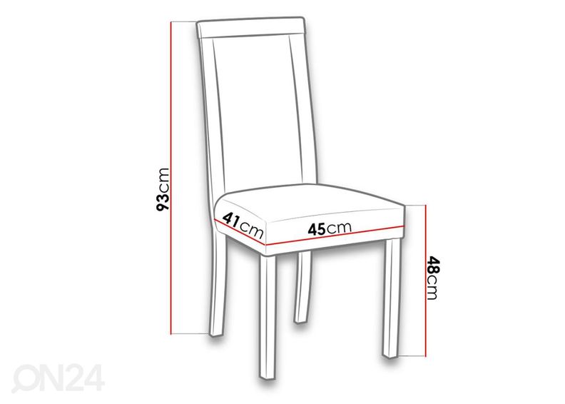 Jatkettava ruokapöytä 90x160-240 cm + 6 tuolia kuvasuurennos