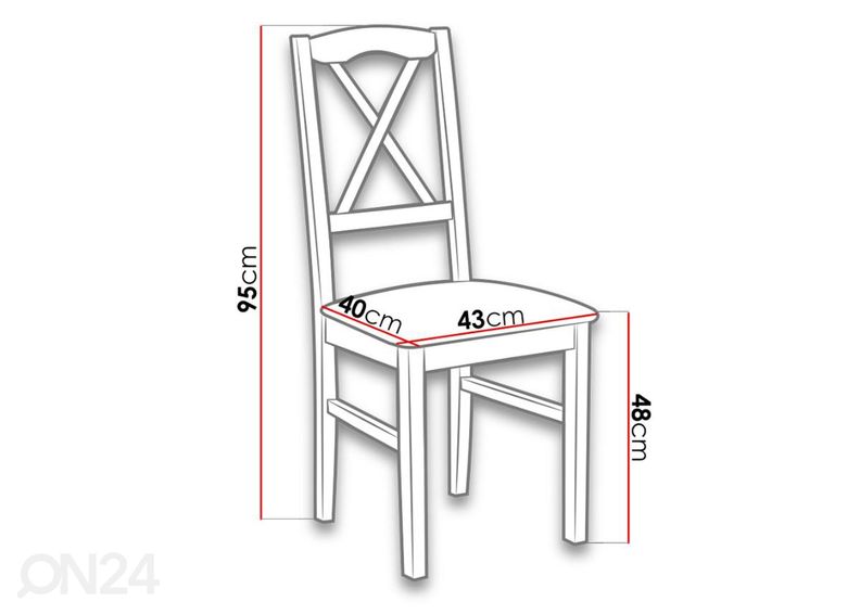 Jatkettava ruokapöytä 90x160-240 cm + 6 tuolia kuvasuurennos