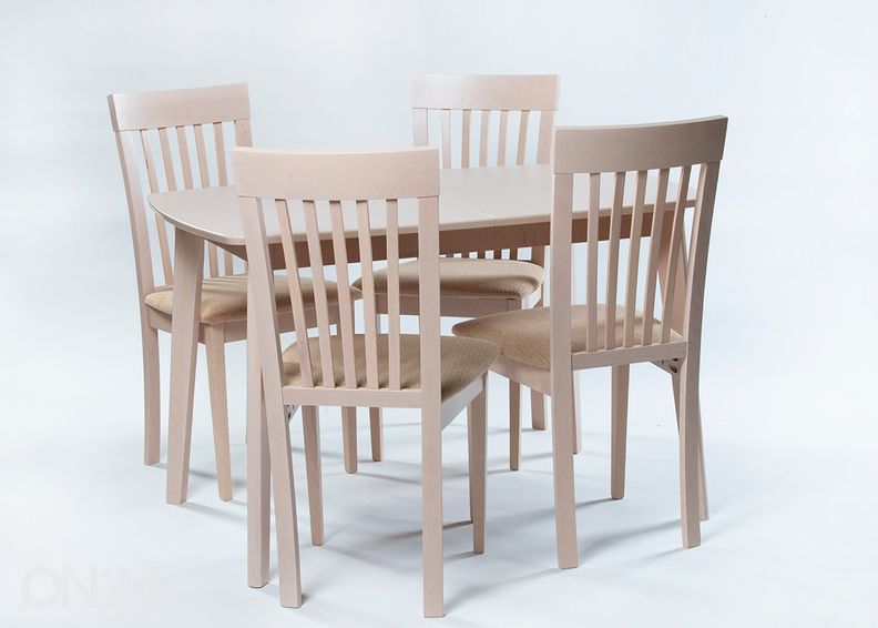 Jatkettava ruokapöytä Bari 80x120-150 cm, valkoinen pyökki kuvasuurennos