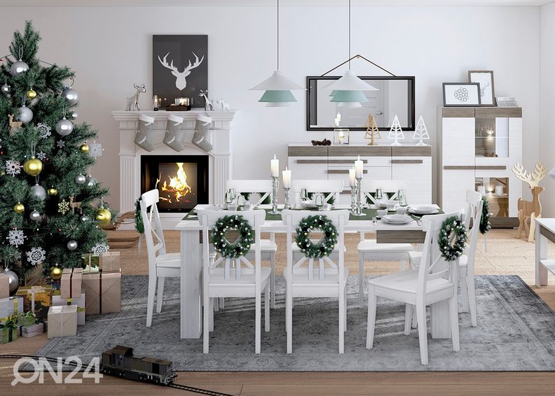 Jatkettava ruokapöytä Bianca 76x101/141/181cm kuvasuurennos