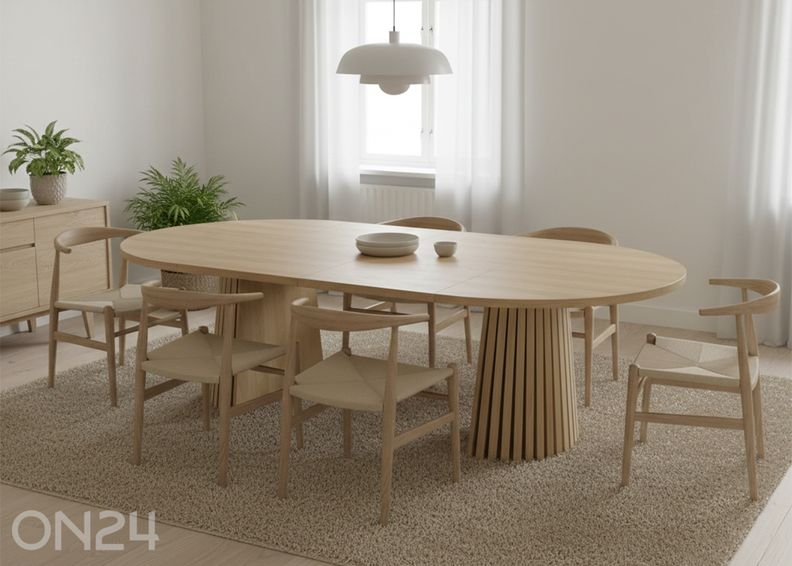 Jatkettava ruokapöytä Cristelle 120x120/220 cm kuvasuurennos