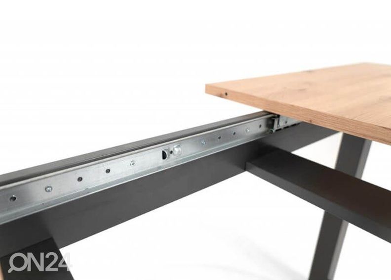 Jatkettava ruokapöytä Denver 160-200x90 cm, antrasiitti/artison tammi kuvasuurennos