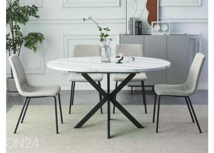 Jatkettava ruokapöytä Gabrielo 100-135x100 cm kuvasuurennos