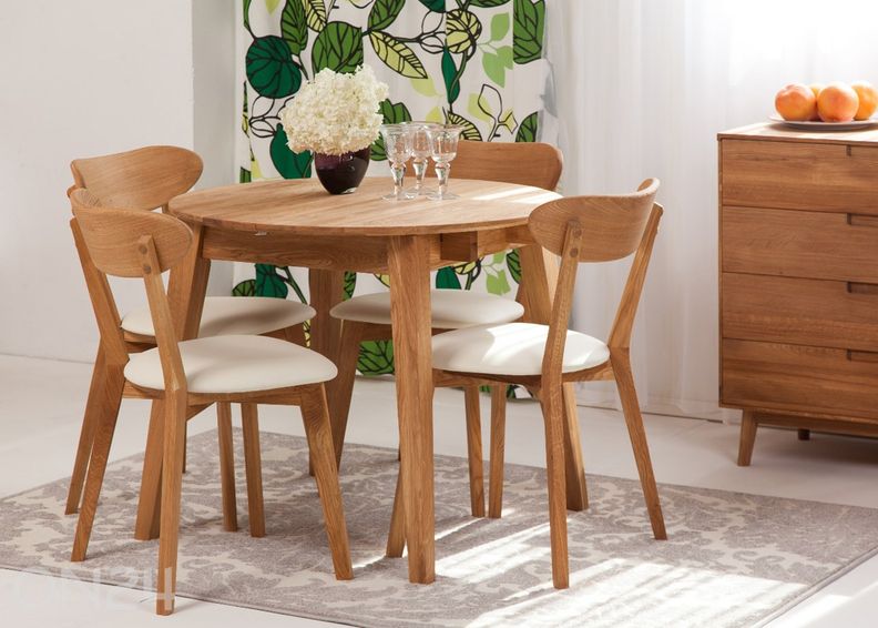 Jatkettava ruokapöytä tammi Basel 90x90-130 cm kuvasuurennos