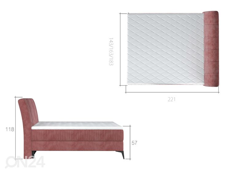 Jenkkisänky vuodevaatelaatikolla 140x200 cm kuvasuurennos