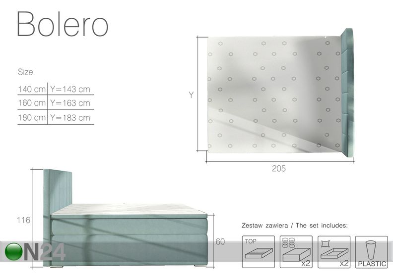 Jenkkisänky vuodevaatelaatikolla 140x200 cm kuvasuurennos