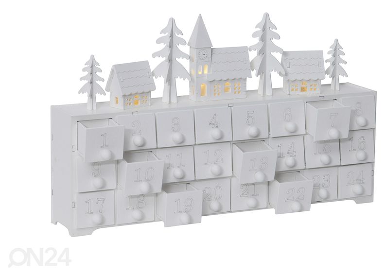 Joulukalenteritalo YULETID LED valoilla kuvasuurennos