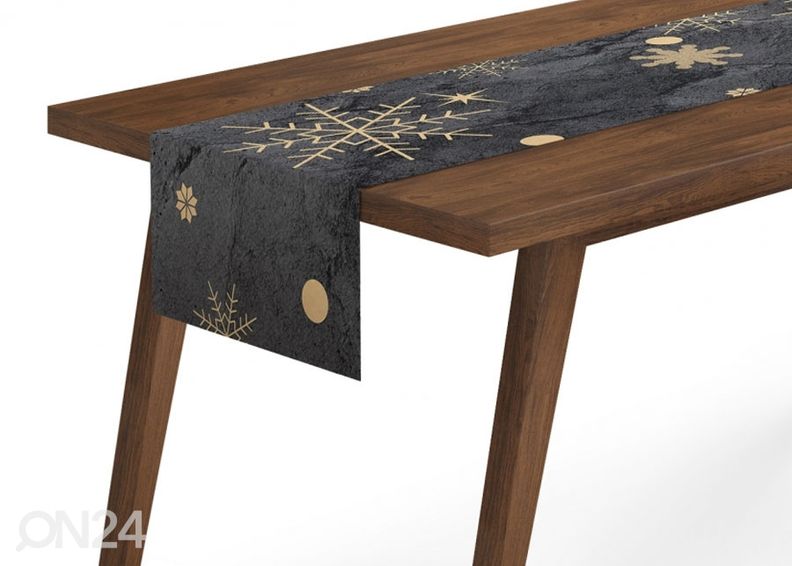 Joululiina GOLDEN SNOWFLAKES 40x160 cm kuvasuurennos