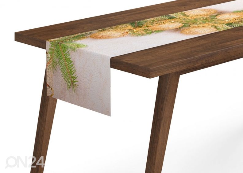 Joululiina GOLDEN XMAS BOWS 40x160 cm kuvasuurennos
