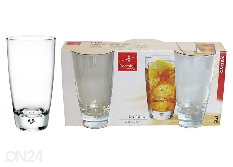 Juomalasi Bormioli Rocco Luna 34 cl, 3 kpl kuvasuurennos