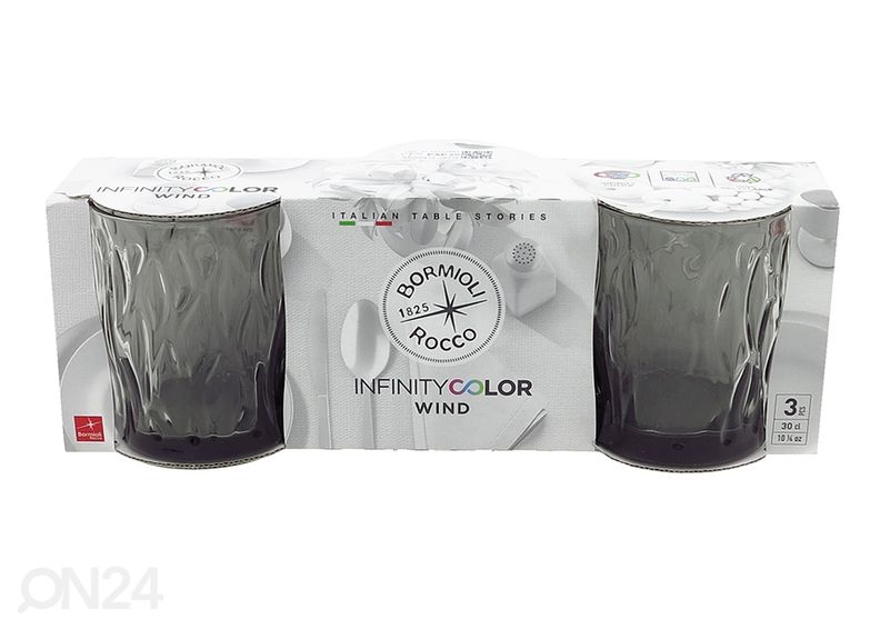 Juomalasi Bormioli Rocco Wind onyx, 30 cl, 3 kpl kuvasuurennos