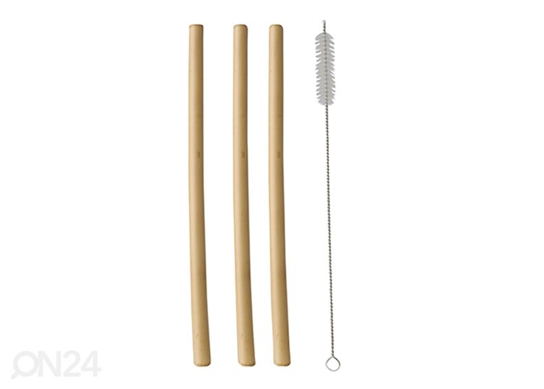 Juomapillit Bambua 12 kpl + puhdistusharja kuvasuurennos