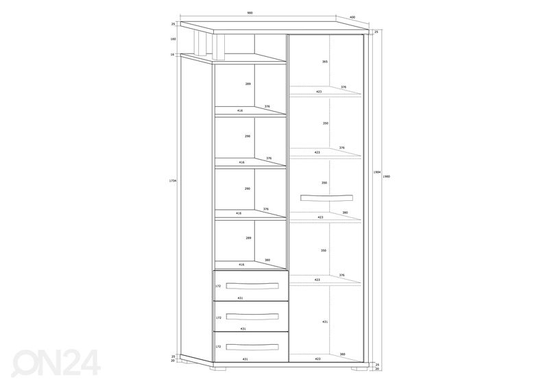 Kaappi Cloghroe 90 cm kuvasuurennos