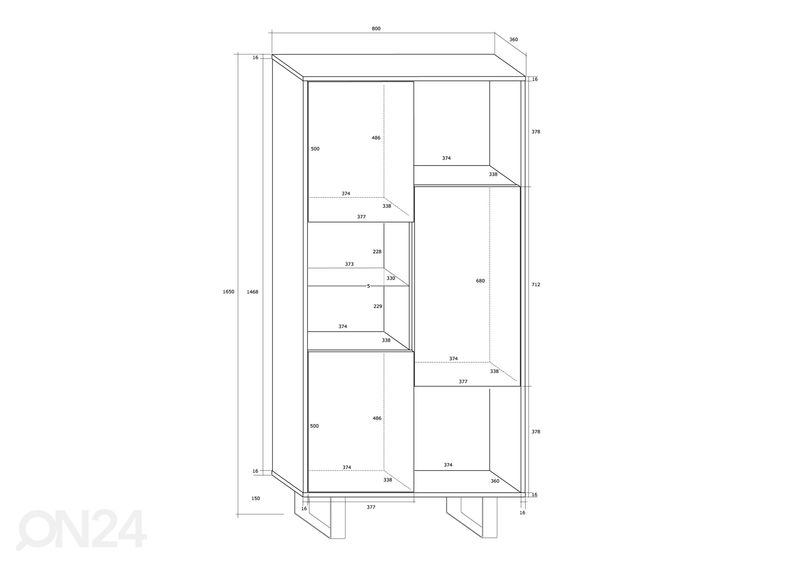 Kaappi/hylly Rossca 80 cm kuvasuurennos